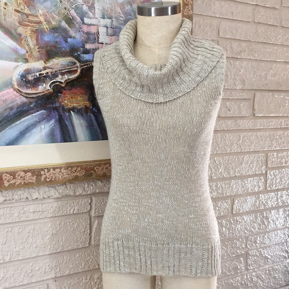 No Tags Slough Collar Sleeveless Sweater Top